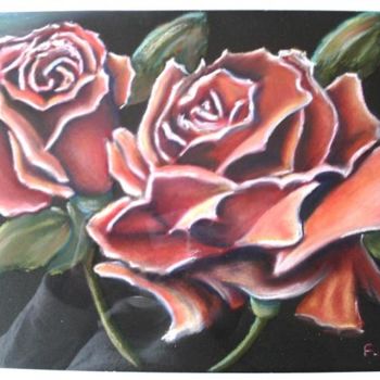Painting titled "Roses Rouges" by F. Claire, Original Artwork