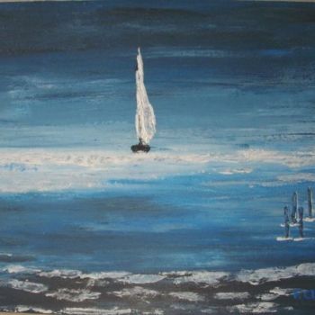 Painting titled "Dans la nuit" by F. Claire, Original Artwork, Oil