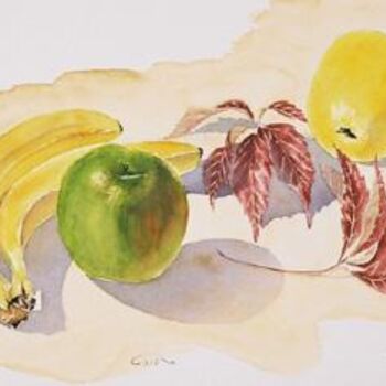 Peinture intitulée "Bananes...pommes" par Francis Cordina, Œuvre d'art originale