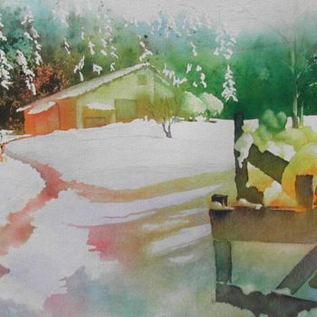 Painting titled "Chalet au Bessat 1" by Francis Cordina, Original Artwork