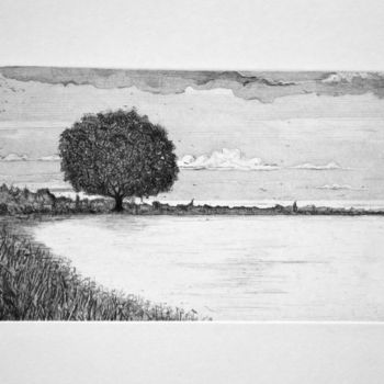 Printmaking titled "Sur le trajet" by François Crinel, Original Artwork, Engraving