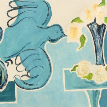 "colombe au bouquet" başlıklı Tablo Francis Denis tarafından, Orijinal sanat, Petrol