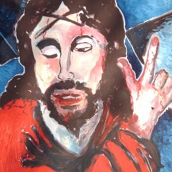 Painting titled "Le Christ portant s…" by Francis Denis, Original Artwork