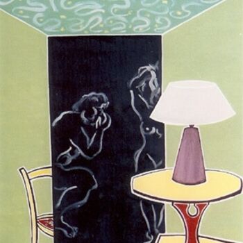 Malerei mit dem Titel "La lampe" von Francis Denis, Original-Kunstwerk