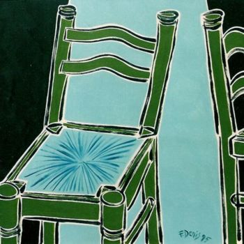 Картина под названием "Les deux chaises" - Francis Denis, Подлинное произведение искусства
