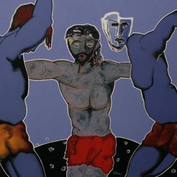 Painting titled "Crucifixion" by Francis Denis, Original Artwork
