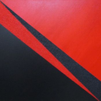 Painting titled "Rouge-Noir" by Fèby, Original Artwork, Acrylic Mounted on Wood Stretcher frame