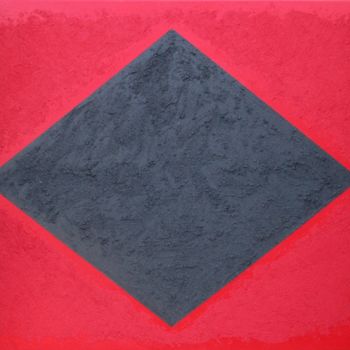 Painting titled "rouge-noir 2" by Fèby, Original Artwork, Acrylic Mounted on Wood Stretcher frame