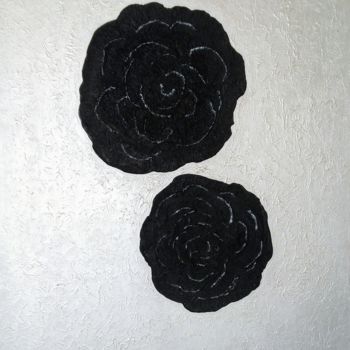 Peinture intitulée "Les roses noires" par Fèby, Œuvre d'art originale, Acrylique Monté sur Châssis en bois