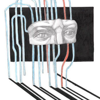 Рисунок под названием "Thoughts" - Fedor Oleynik, Подлинное произведение искусства, Графит