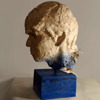 Sculpture intitulée "From blue to white" par Fedor Oleynik, Œuvre d'art originale, Papier