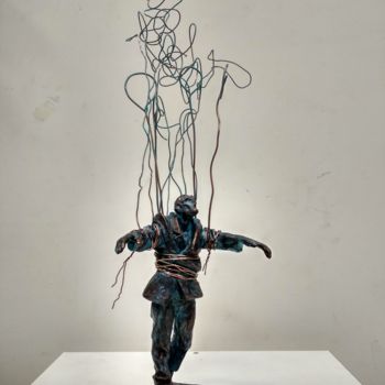 Sculpture intitulée "Balloon Seller" par Fedor Oleynik, Œuvre d'art originale, Plastique