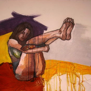 Картина под названием "Catalina posando" - Federico Pedro, Подлинное произведение искусства, Акрил