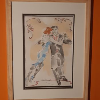 Drawing titled "Volcada" by Feder, Original Artwork, Watercolor