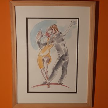 Drawing titled "Tango lindo" by Feder, Original Artwork, Watercolor