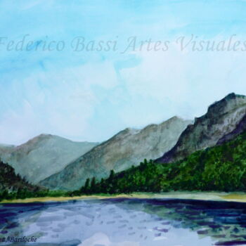Pintura titulada "Lago Gutierrez en v…" por Federico Bassi (fester), Obra de arte original, Acrílico