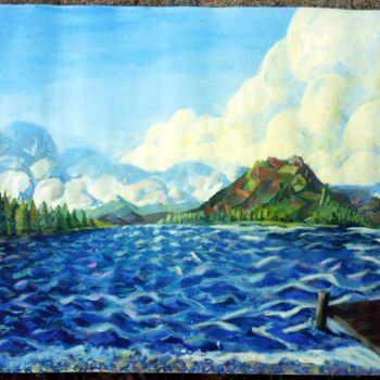 Malarstwo zatytułowany „Lago Gutierrez Bari…” autorstwa Federico Bassi (fester), Oryginalna praca, Akryl
