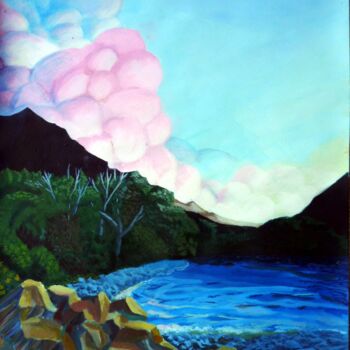Painting titled "Lago Escondido Bari…" by Federico Bassi (fester), Original Artwork, Oil