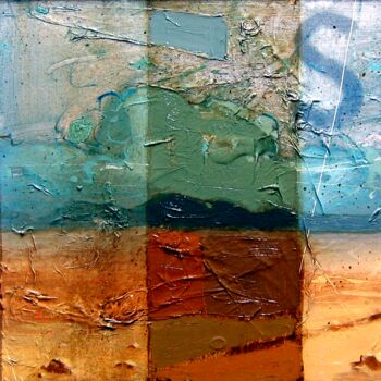 Painting titled "Spiaggia" by Federico Pisciotta, Original Artwork, Oil Mounted on Wood Stretcher frame