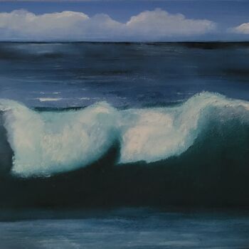 Painting titled "wave" by Federico Rizzo, Original Artwork, Oil