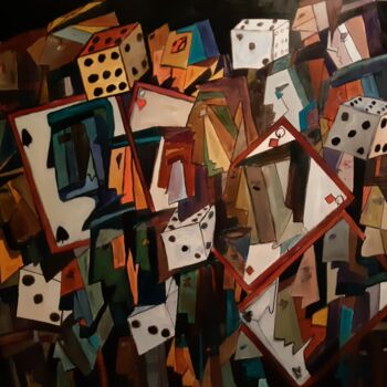 Картина под названием "la sorte gioca con…" - Federico Tammaro, Подлинное произведение искусства, Масло