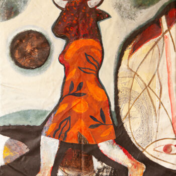 Pintura titulada "Minotaura" por Federico Womb, Obra de arte original, Oleo