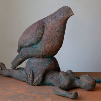 Sculpture titled "Gioco di prestigio" by Federico Womb, Original Artwork, Terra cotta