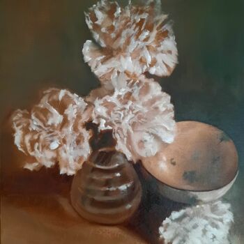 Painting titled "BLOSSOM II" by Federika Di Maggio, Original Artwork, Oil Mounted on Cardboard