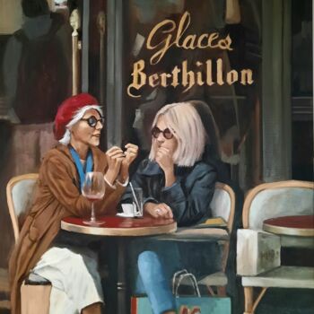 Painting titled "HAPPY HOUR" by Federika Di Maggio, Original Artwork, Oil Mounted on Wood Stretcher frame