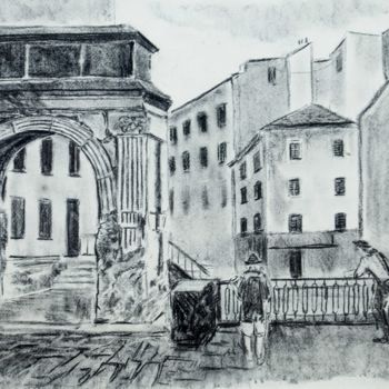 Drawing titled "Italian ancient arc" by Egor Fedorov, Original Artwork