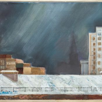 Painting titled "winter roofs of Mos…" by Egor Fedorov, Original Artwork, Other