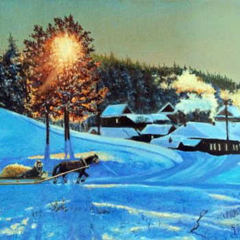 Peinture intitulée "Зима! Крестьянин, т…" par Anatoly Fedorov, Œuvre d'art originale, Huile