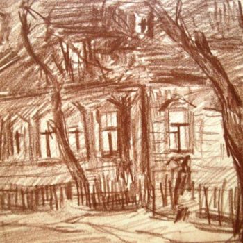 Drawing titled "Старая Москва." by Fedor, Original Artwork
