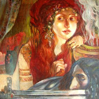 Pittura intitolato "Judith" da Fedor Zubkov, Opera d'arte originale, Olio Montato su Telaio per barella in legno