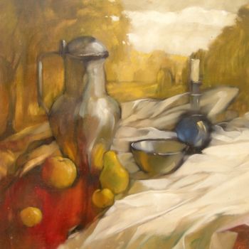 Painting titled "Autumn mirages" by Fedor Zubkov, Original Artwork, Oil