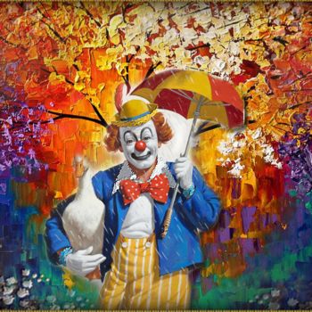 Digital Arts titled "N42. Clown" by Christine, Original Artwork, Digital Painting