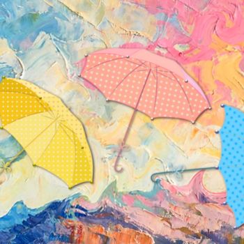 Digitale Kunst mit dem Titel "N89. parapluie" von Christine, Original-Kunstwerk, Digitale Malerei