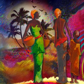 Arte digital titulada "N135 Africaines" por Christine, Obra de arte original, Pintura Digital