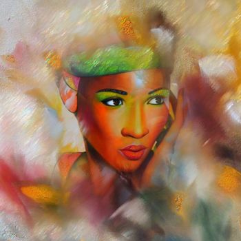 Grafika cyfrowa / sztuka generowana cyfrowo zatytułowany „N134. Femme Africai…” autorstwa Christine, Oryginalna praca, Malar…