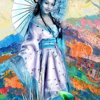 Artes digitais intitulada "N221 La belle Asiat…" por Christine, Obras de arte originais, Pintura digital