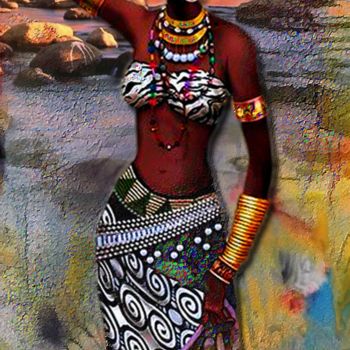 Digital Arts titled "N224  Africaine" by Christine, Original Artwork, Digital Painting