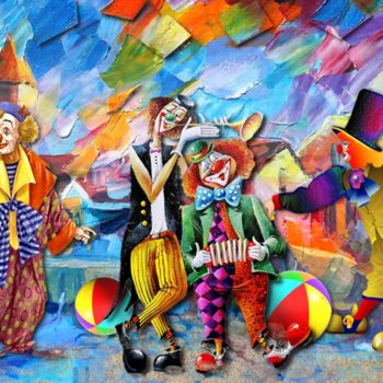 数字艺术 标题为“367  clowns” 由Christine, 原创艺术品, 数字油画