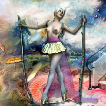 Digital Arts titled "454  La danseuse" by Christine, Original Artwork, Digital Painting