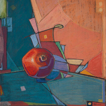 Pittura intitolato ""Morning pomegranat…" da Fefa Koroleva, Opera d'arte originale, Pastello