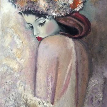 Painting titled "Jeune fille" by Felicia Butel, Original Artwork, Oil