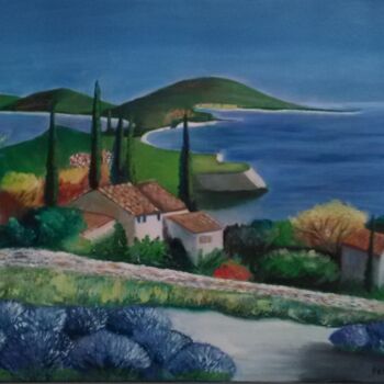 Pintura intitulada "Paysage Provençal" por Felicia Butel, Obras de arte originais, Óleo