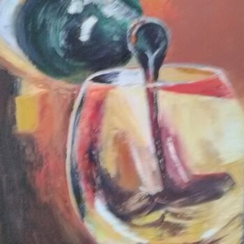 Painting titled "nature morte carafe…" by Felicia Butel, Original Artwork, Oil