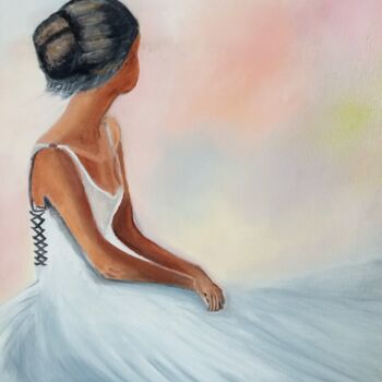 Peinture intitulée "Rêveuse et pensive" par Felicia Butel, Œuvre d'art originale, Huile