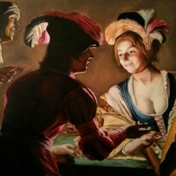 Peinture intitulée "la marieuse" par Felicien Guillaume, Œuvre d'art originale, Huile