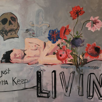Painting titled "Keep Living" by Felipe Achondo, Original Artwork, Oil
